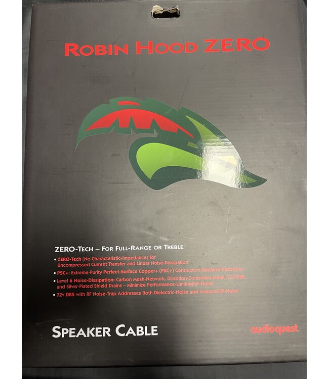 Audioquest Robin Hood ZERO 2,5 meter banaan - banaan - Luidsprekerkabel