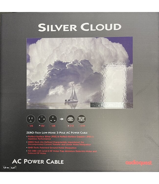 Audioquest Silver Cloud XTRM 1 meter C13 - Stroomkabel