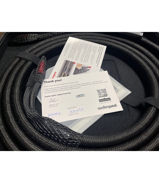 Audioquest Dragon ZERO 4 meter banaan - banaan - Luidsprekerkabel