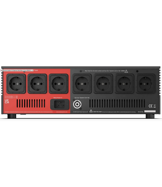 IsoTek V5 Sigmas Zwart + premier 1,5 meter - Stekkerdoos en Netfilter