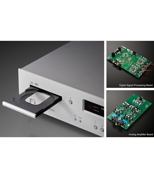 Luxman CD-speler en D/A-converter met ROHM BD34352EKV dual-mono DAC, USB tot DSD 22,5MHz en PCM 384kHz/32-bit, MQA-CD decodering, balanced XLR en OLED-display