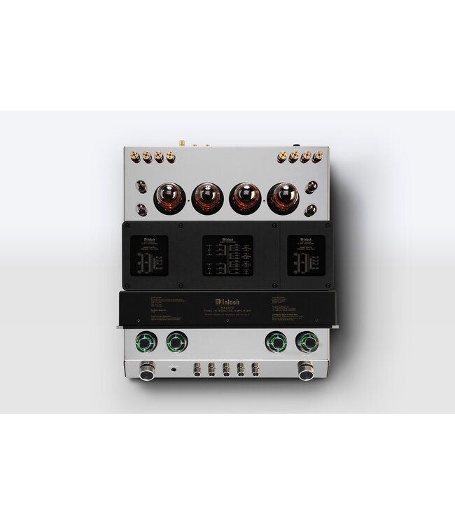 McIntosh Buizen geïntegreerde versterker met KT88-uitgangsbuizen, Unity Coupled Circuit-uitgangstransformatoren, Power Guard SGS-buizenbeveiliging, configureerbare MM/MC-phono, 5-bands equalizer en HXD-koptelefoonversterker