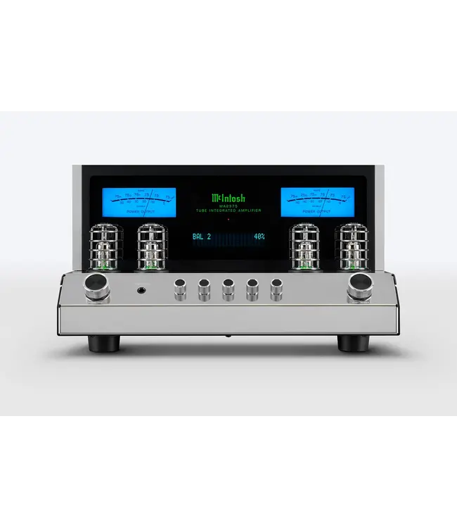 McIntosh Buizen geïntegreerde versterker met KT88-uitgangsbuizen, Unity Coupled Circuit-uitgangstransformatoren, Power Guard SGS-buizenbeveiliging, configureerbare MM/MC-phono, 5-bands equalizer en HXD-koptelefoonversterker