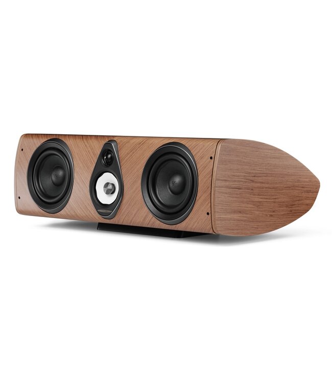 Sonus faber Olympica G3 Center: 3-weg centerspeaker met 0,75-inch Damped Apex Dome-tweeter, 4-inch Camelia-midrange met stofvering, twee 6,5-inch woofers, Phase Coherence Crossover met IFF Paracross Topology en 45-graden herringbone fineer