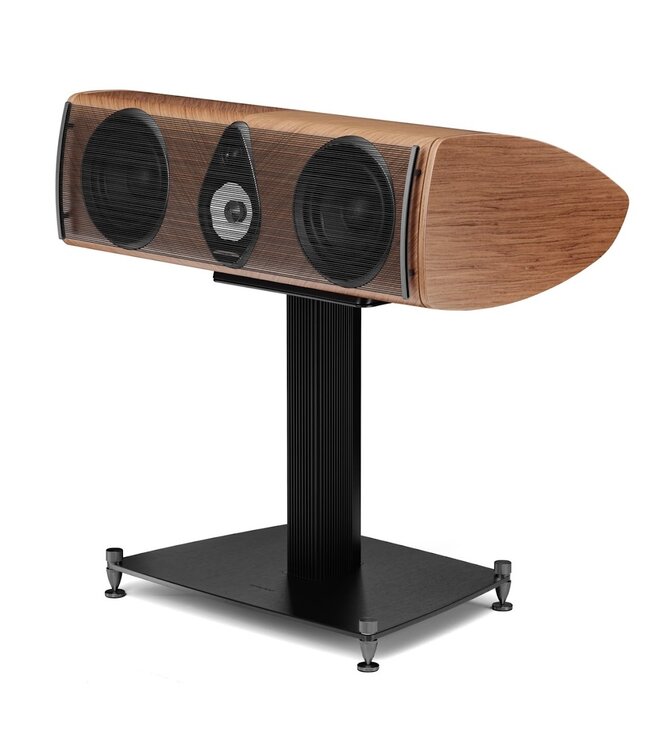 Sonus faber Olympica G3 Center: 3-weg centerspeaker met 0,75-inch Damped Apex Dome-tweeter, 4-inch Camelia-midrange met stofvering, twee 6,5-inch woofers, Phase Coherence Crossover met IFF Paracross Topology en 45-graden herringbone fineer
