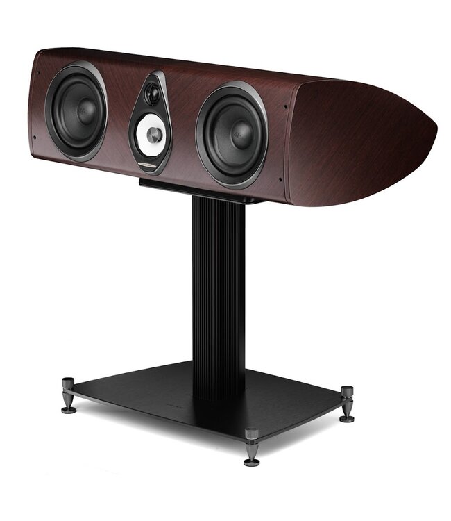 Sonus faber Olympica G3 Center: 3-weg centerspeaker met 0,75-inch Damped Apex Dome-tweeter, 4-inch Camelia-midrange met stofvering, twee 6,5-inch woofers, Phase Coherence Crossover met IFF Paracross Topology en 45-graden herringbone fineer