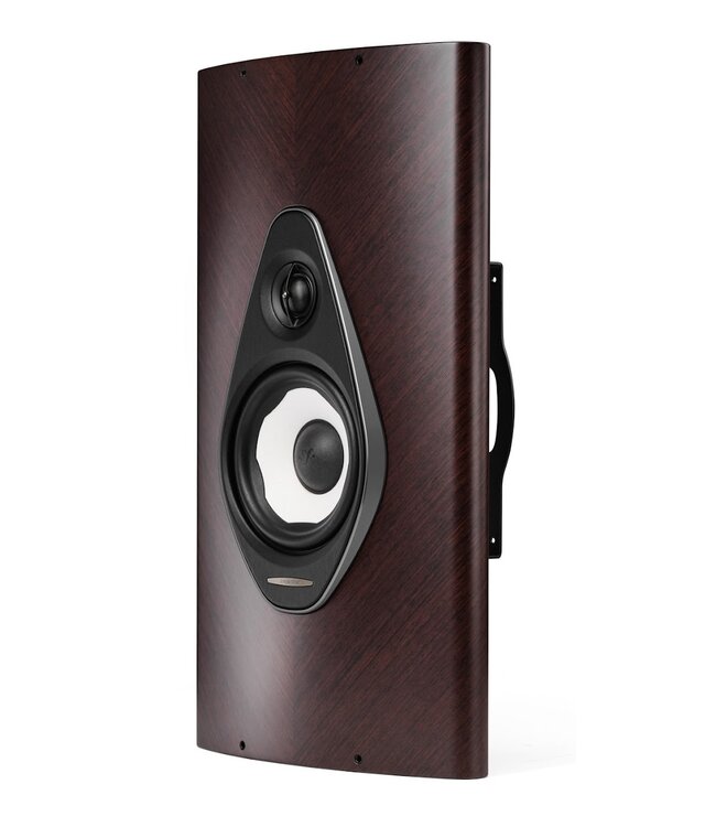 Sonus faber Olympica G3 Wall: 2-weg on-wall luidspreker met 1,1-inch Damped Apex Dome-tweeter, 6,5-inch Camelia-midwoofer, Phase Coherence Crossover met IFF Paracross Topology, 45-graden herringbone fineer en slank profiel van 215mm diepte