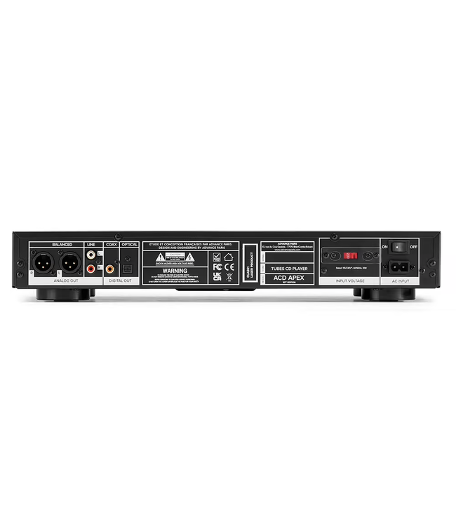 Advance Paris ACD APEX: hybride cd-speler met buizen uitgangstrap, Wolfson DAC en XLR uitgang
