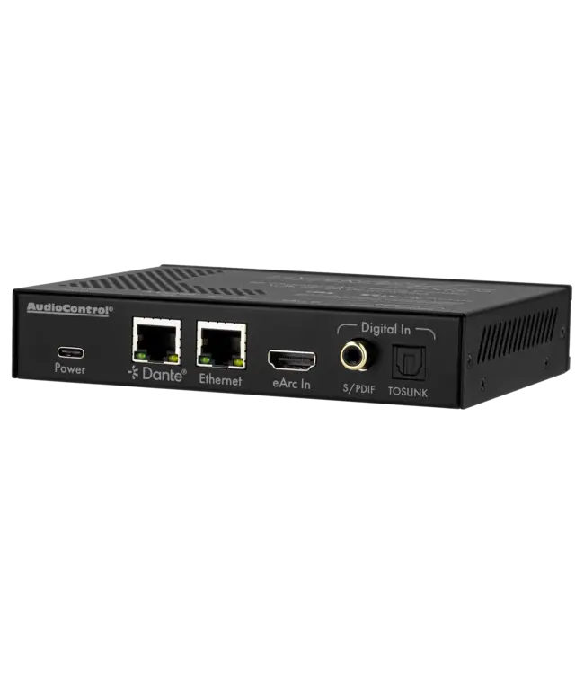 AudioControl Axis16: 16-kanaals eARC audio-over-IP processor met Dante/AES67 en Dolby Atmos