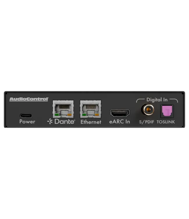 AudioControl Axis10: 10-kanaals eARC audio-over-IP processor met Dante/AES67 en Dolby Atmos