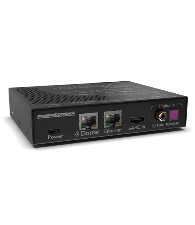AudioControl Axis10: 10-kanaals eARC audio-over-IP processor met Dante/AES67 en Dolby Atmos
