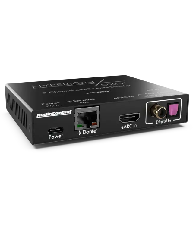 AudioControl Axis2: stereo eARC Dante/AES67 encoder voor gedistribueerde audio