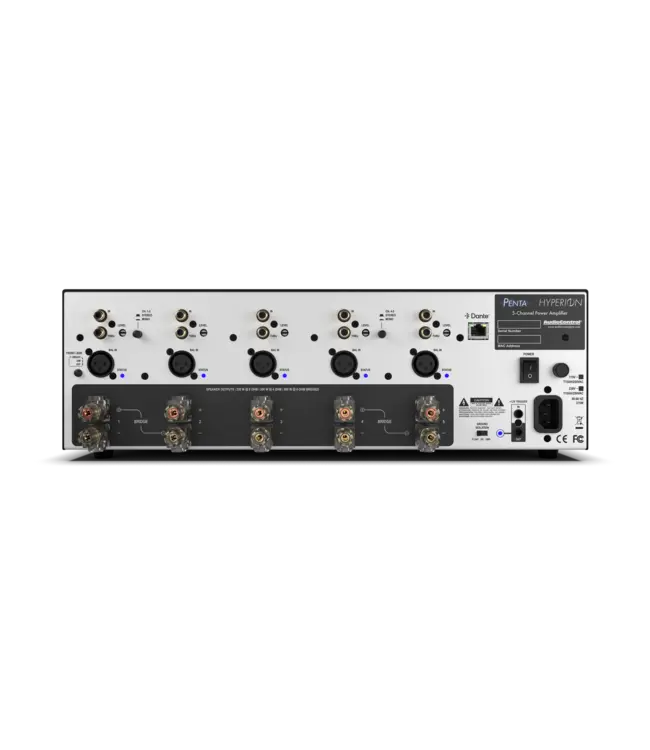 AudioControl Penta: 5-kanaals Class-H eindversterker, 5x230W, Dante en XLR