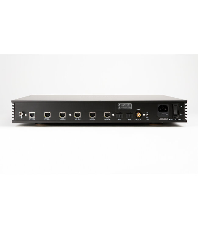 Aurender NH10: audiofiele netswitch met OCXO, SFP-isolatie en lineaire voeding
