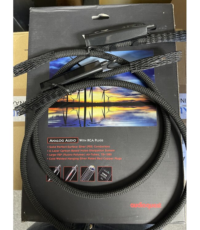 Audioquest Wind RCA-RCA 1 Meter – Solid Perfect-Surface Silver, Triple-Balanced en 72V DBS | Demomodel