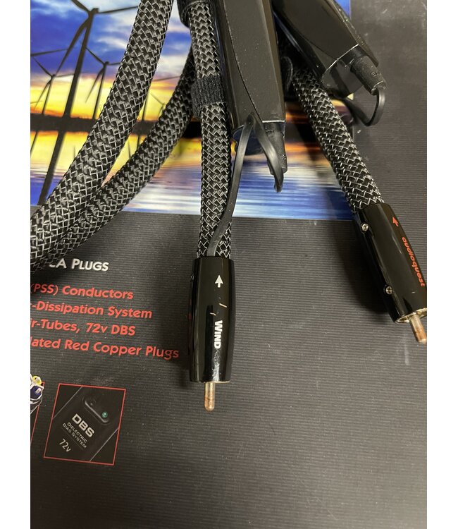 Audioquest Wind RCA-RCA 1 Meter – Solid Perfect-Surface Silver, Triple-Balanced en 72V DBS | Demomodel