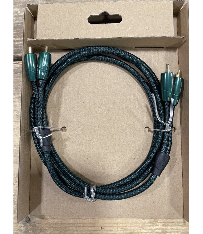 Audioquest Evergreen RCA-RCA 1,5 Meter – LGC Geleiders, Geschuimd PE Isolatie en NDS | Nieuw in Beschadigde Verpakking
