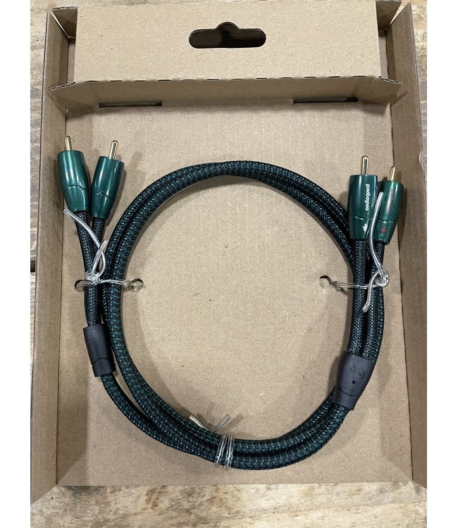 Audioquest Evergreen RCA-RCA 1 Meter – LGC Geleiders, Geschuimd PE Isolatie en NDS | Nieuw in Beschadigde Verpakking