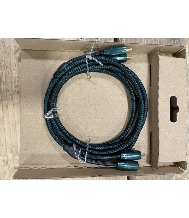 Audioquest Evergreen RCA-RCA 2 Meter – LGC Geleiders, Geschuimd PE Isolatie en NDS | Nieuw in Beschadigde Verpakking