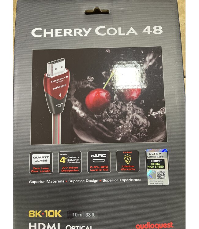 Audioquest Cherry Cola 48 HDMI 10 Meter – 48Gbps, 4K/8K, HDR en Level 4+ NDS | Nieuw in Beschadigde Verpakking