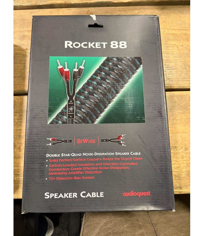 Audioquest Rocket 88 BiWire Luidsprekerkabel 3 Meter – PSC+ Geleiders, Dubbel Star-Quad Geometrie en DBS | Via Inruil Verkregen