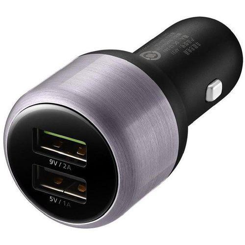 Autolader 2 USB Fast Charging + USB-C Kabel Zwart
