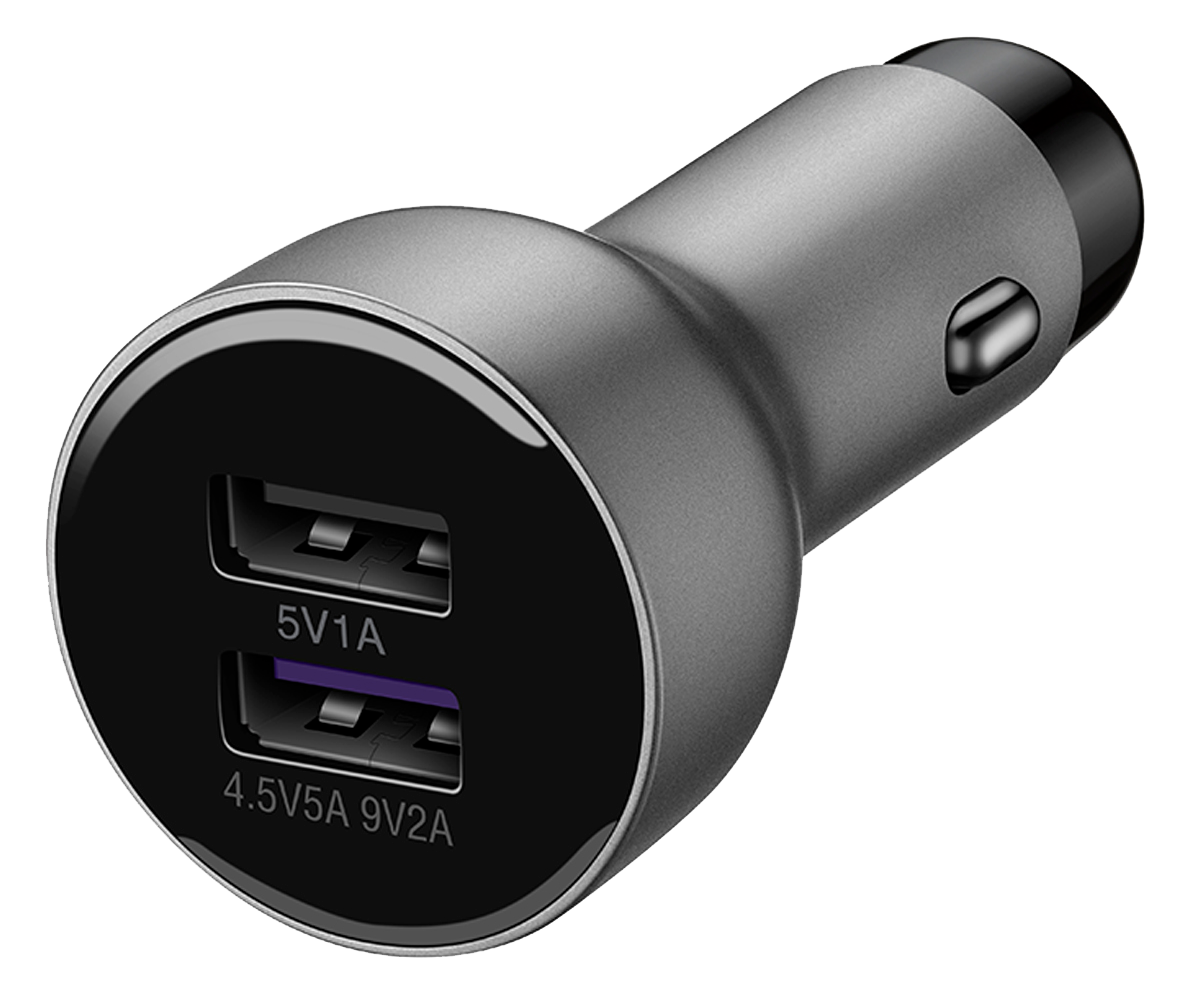 Autolader Super Charge USB AP38 + USB-C Kabel Grijs