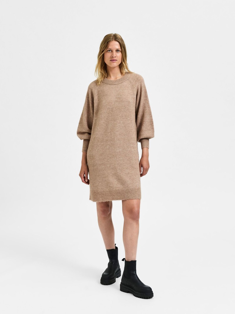 Selected Femme SLF Lulu Knit Dress O-neck Amphora Melange