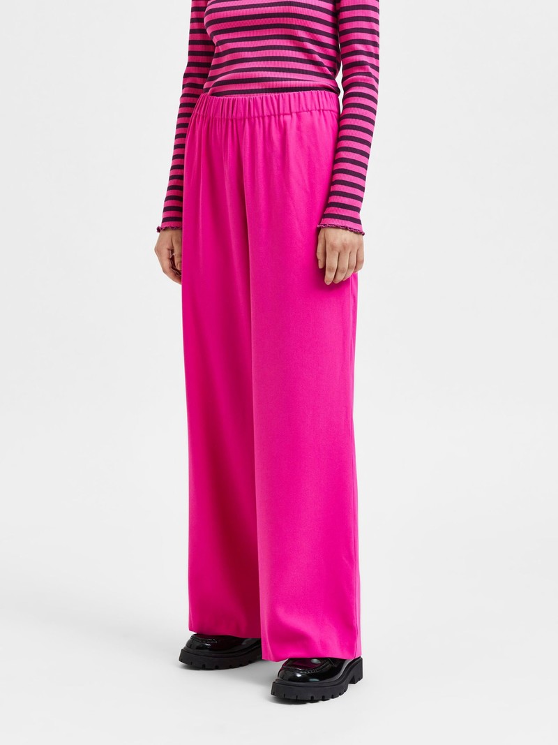 Selected Femme SLF Tinnie wijde broek fushia