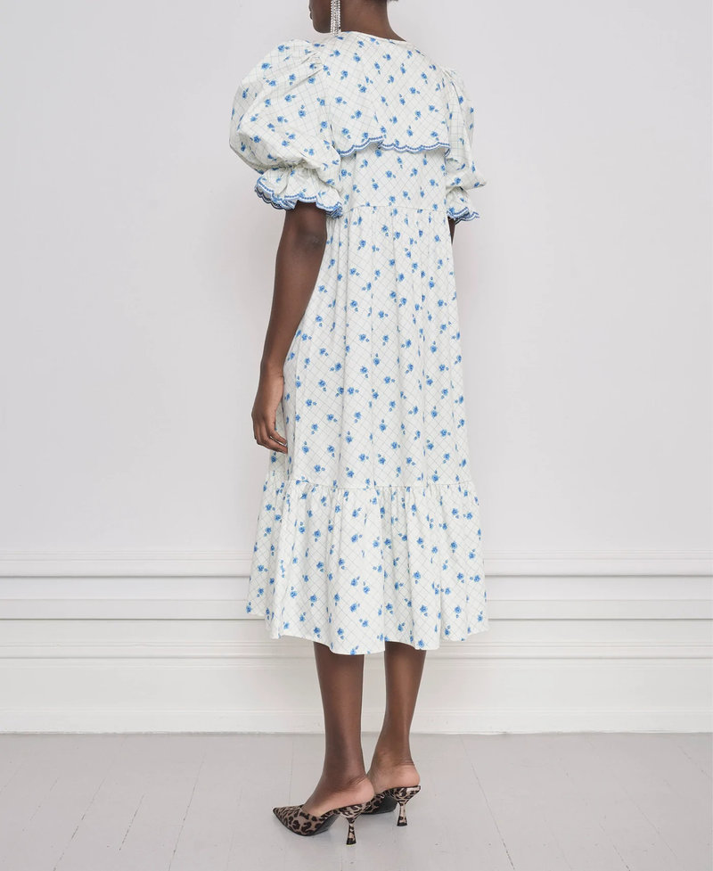 Notes Du Nord Francesca Dress Flower Blue