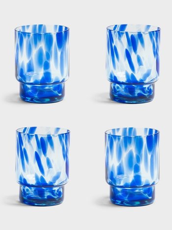 &Klevering Glass tortoise blue set of 4