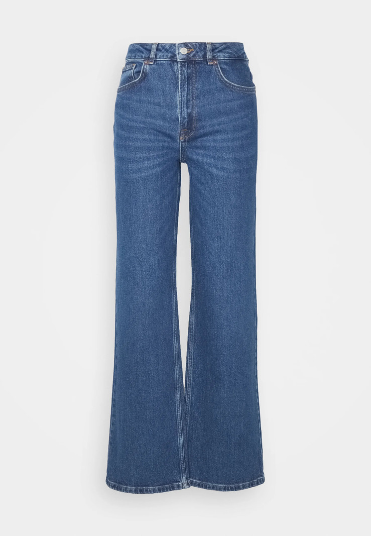 Selected Femme SLF Alice HW wide long mid blue jeans NOOS