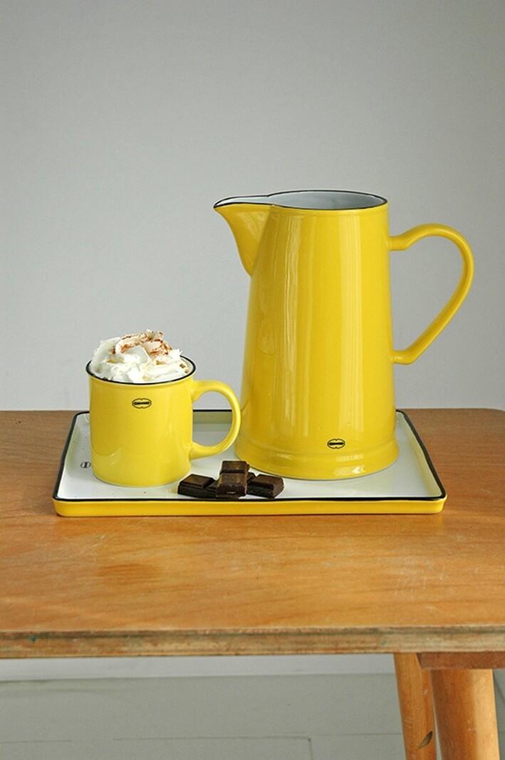 Cabanaz Ceramic retro jug yellow 1,6l