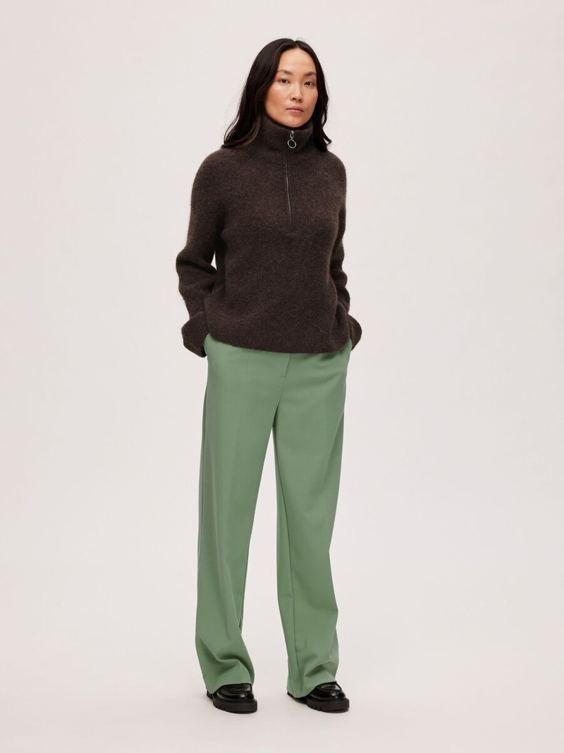 Selected Femme SLF Myna HW Wide Pants Green