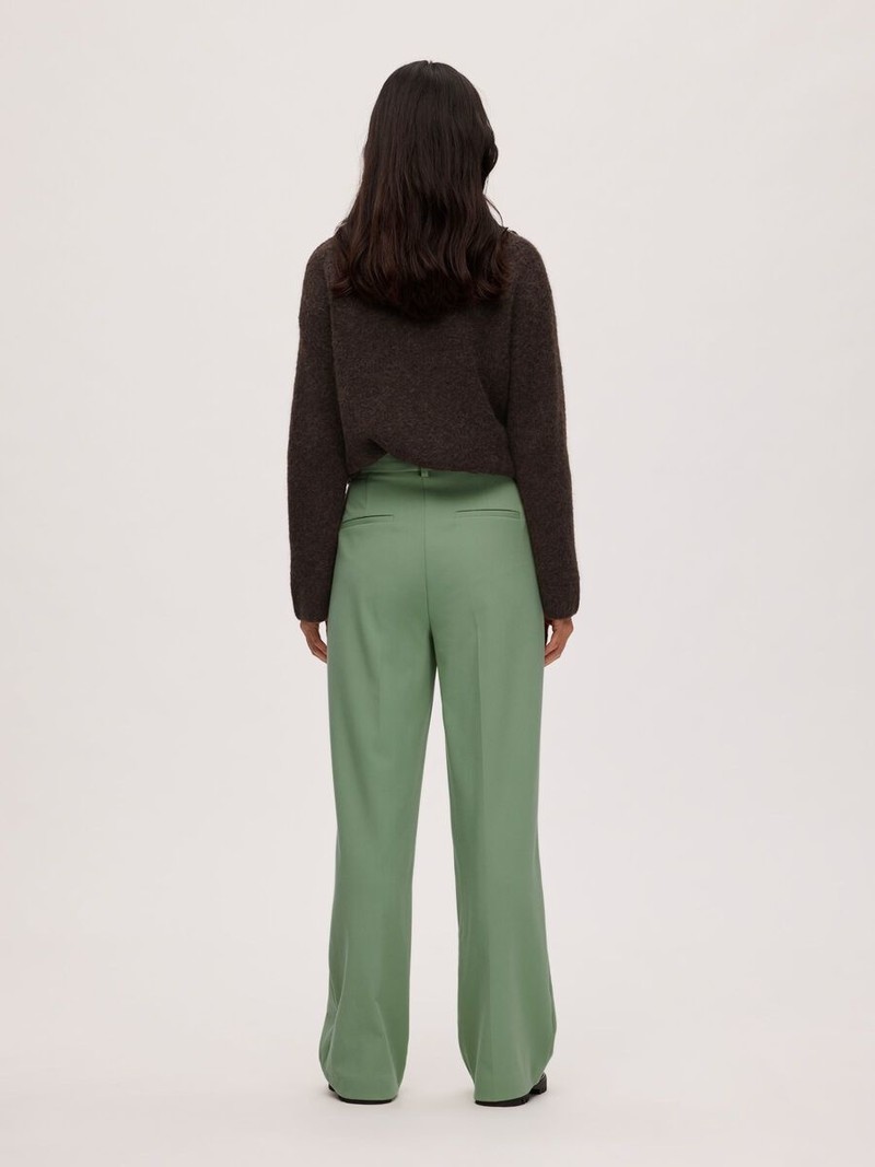 Selected Femme SLF Myna HW Wide Pants Green