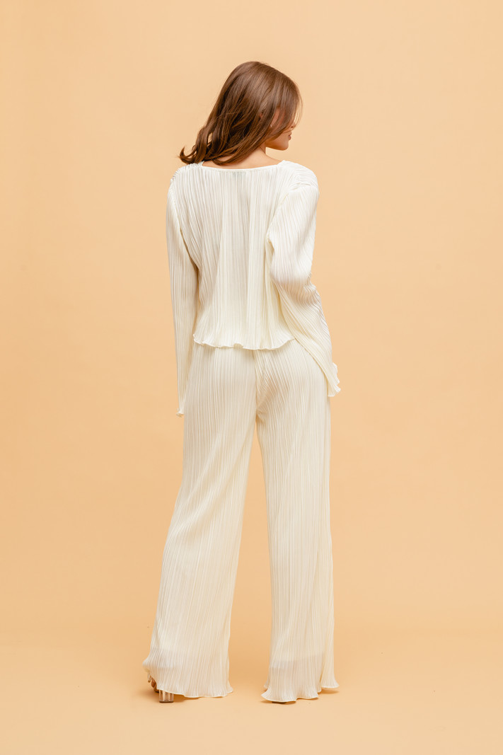 Rut & Circle Matilde Pleated Pants Off White