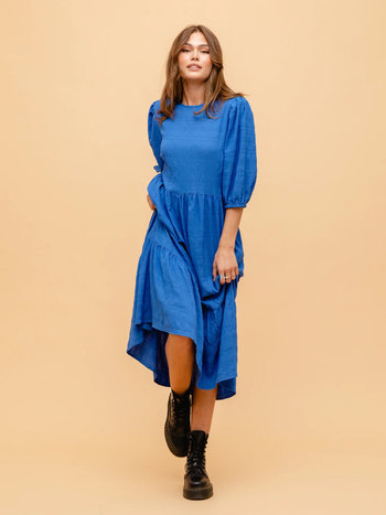 Rut & Circle Zelina Jurk Cobalt Blue