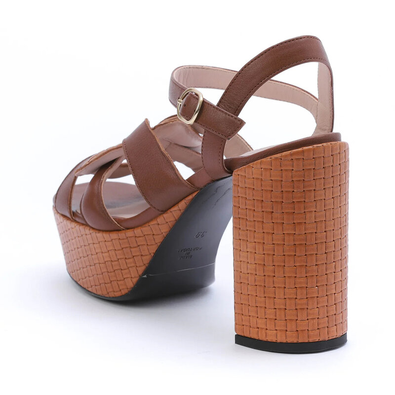 Kunoka Anna Platform Sandal Brown