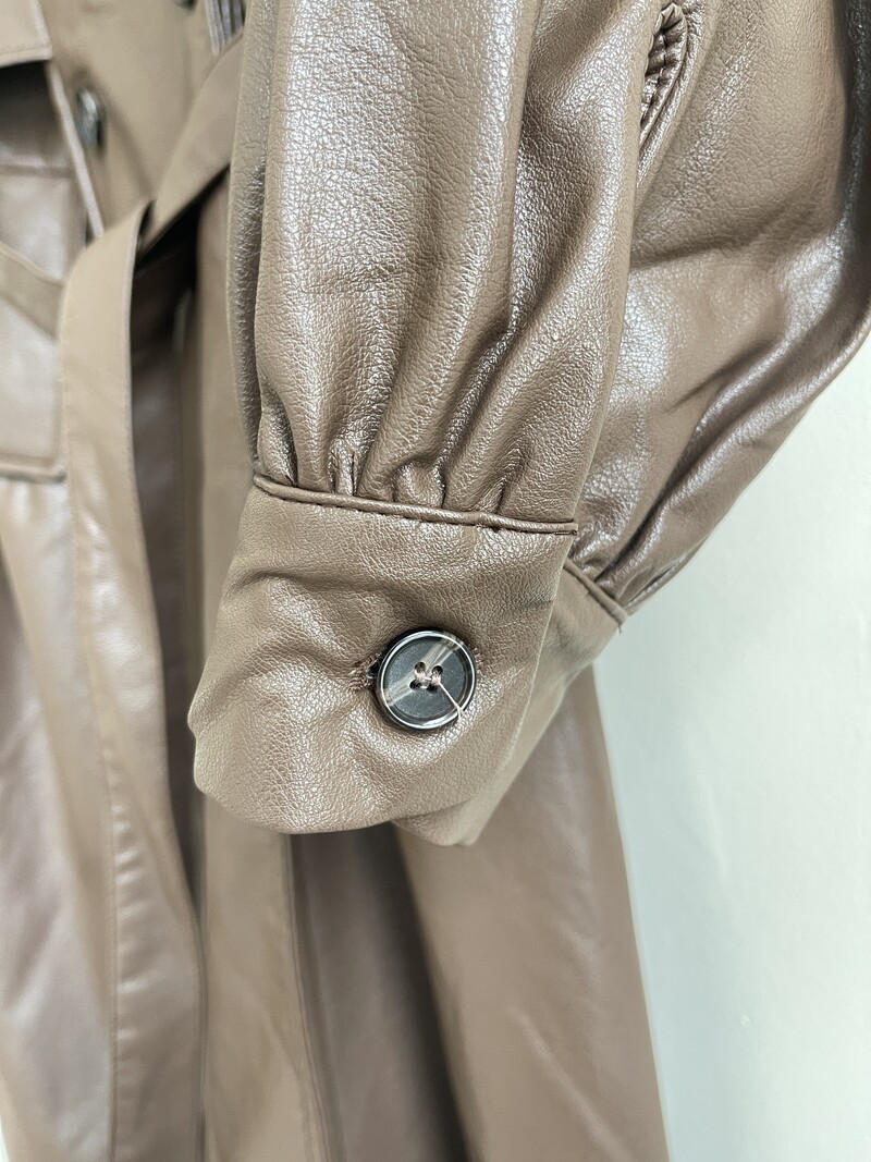 Iris Vegan Leather Trenchcoat Brown