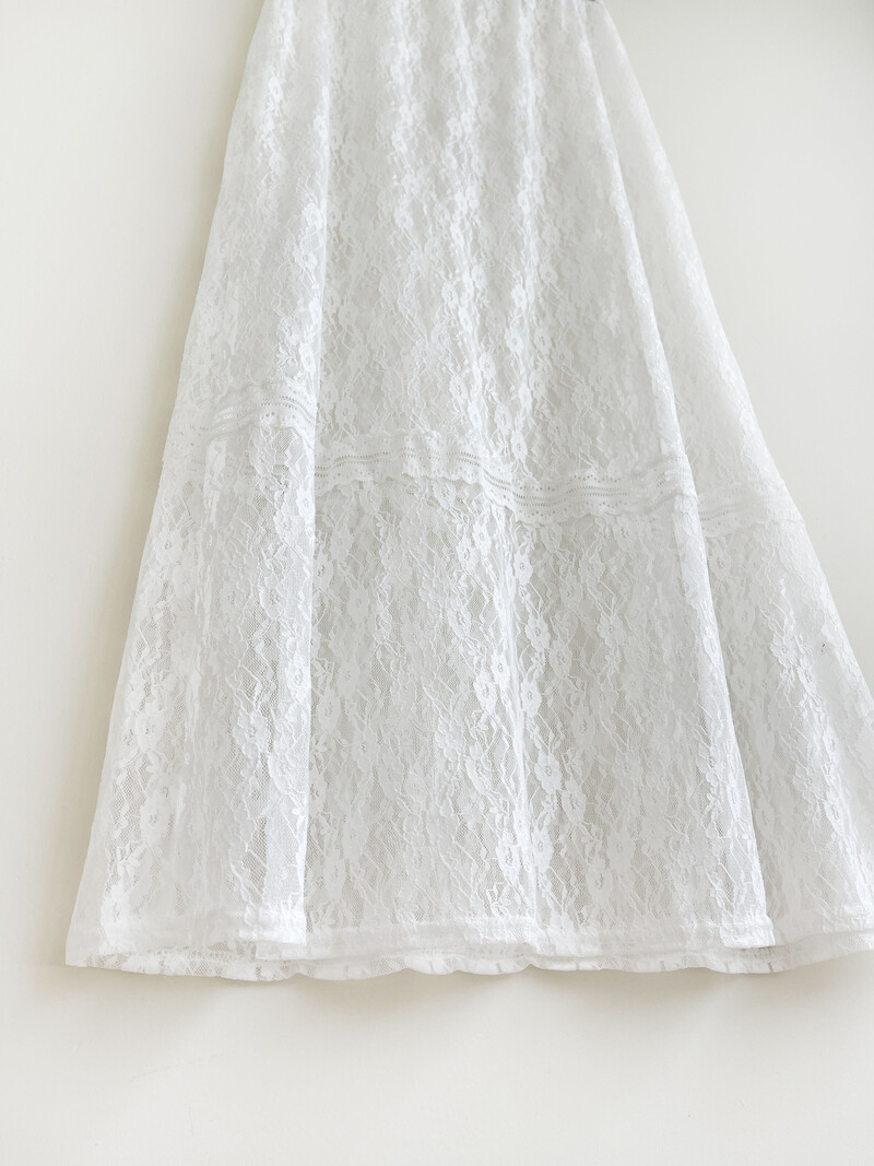 Luna Lace Skirt White