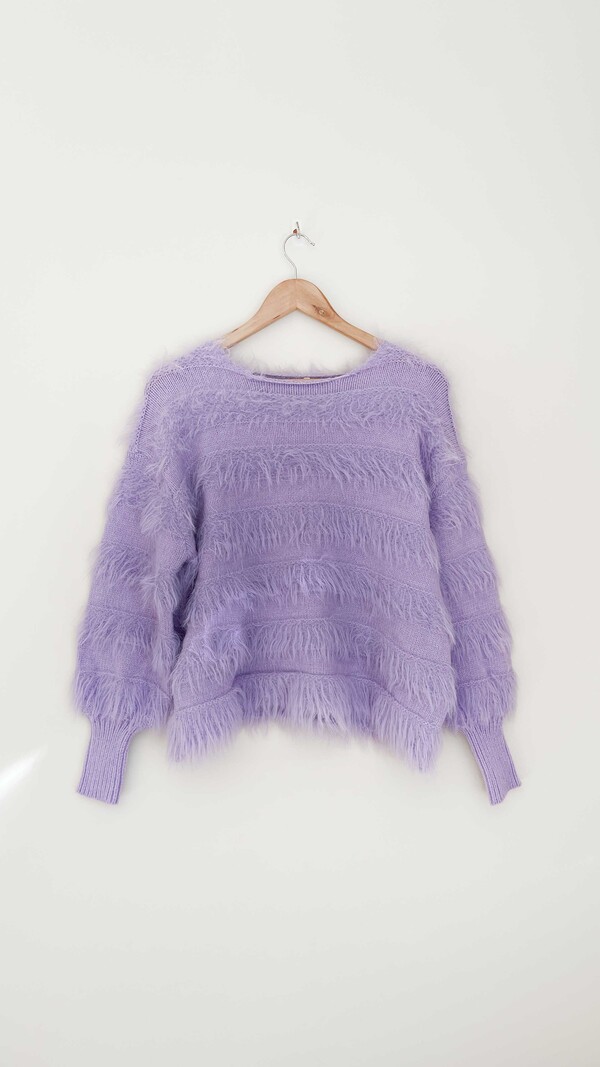 Ellie White Lilac Sweater