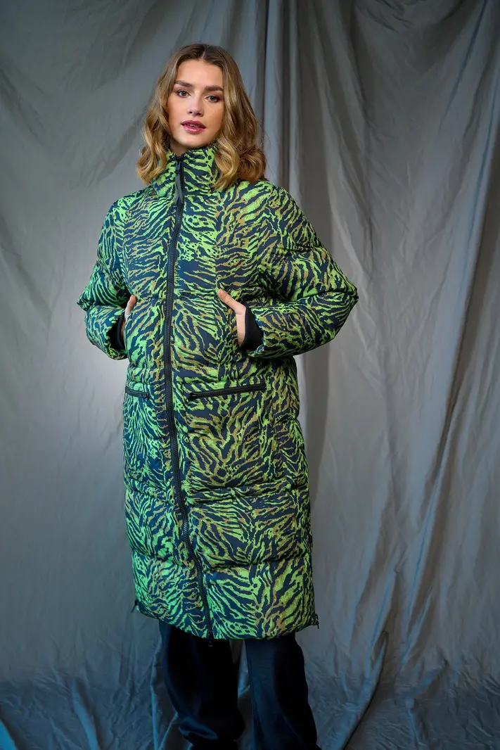 Noella Nari Puffer Coat Lime Zebra