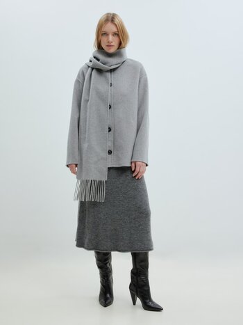 Edited Mayu Woolmix Scarf Jacket Grey