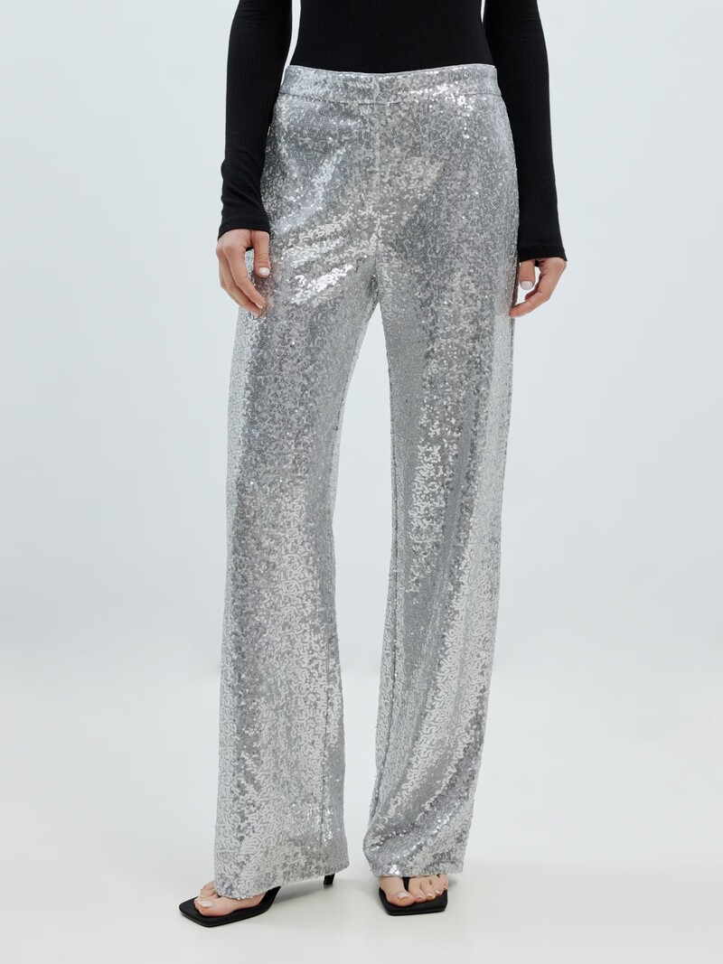 Edited Dasha Trouser Silver Sequins