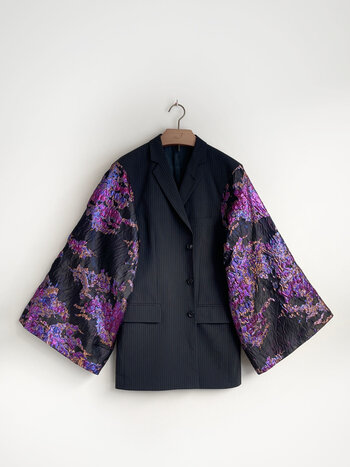 MM Kimono Blazer Purple Black