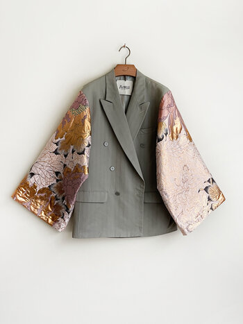 Rebelle Kimono Blazer Grey Pink M/L