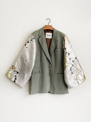 Rebelle Kimono Blazer Checks Green L/XL