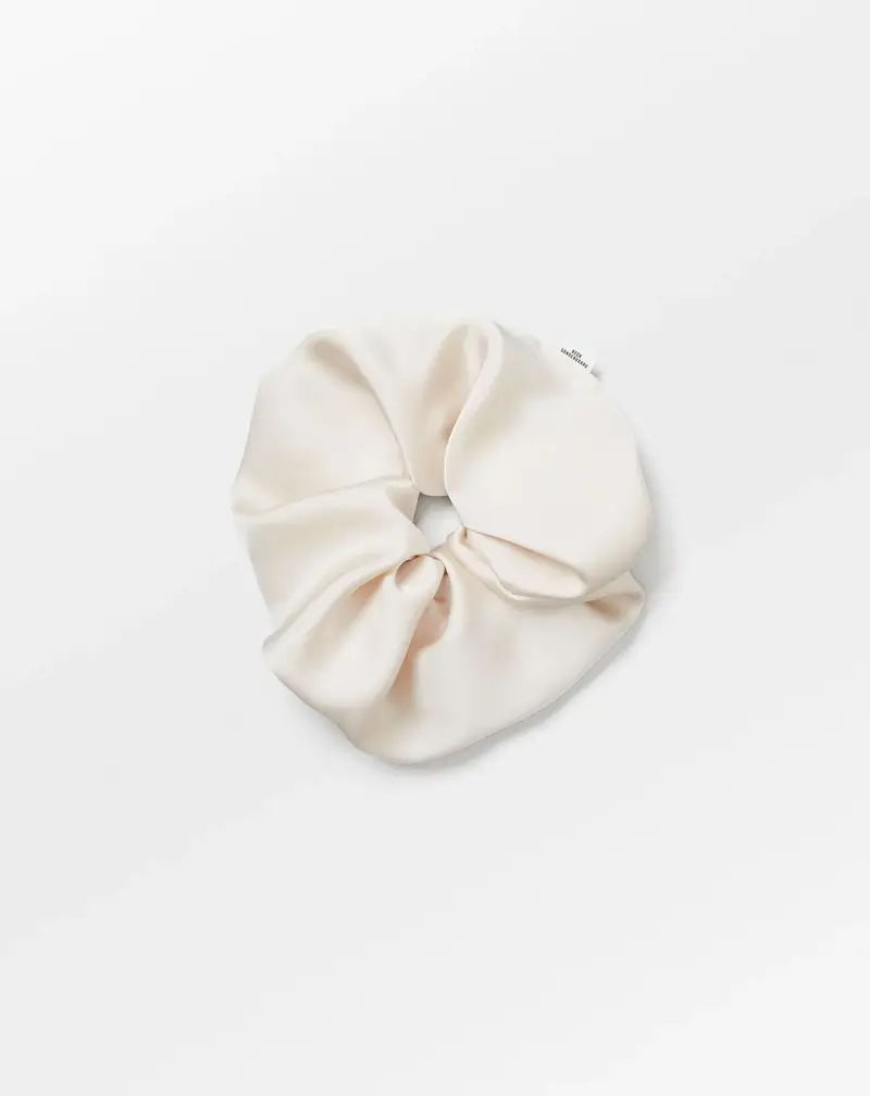 Beck Söndergaard Solid Thick Satin Scrunchie White