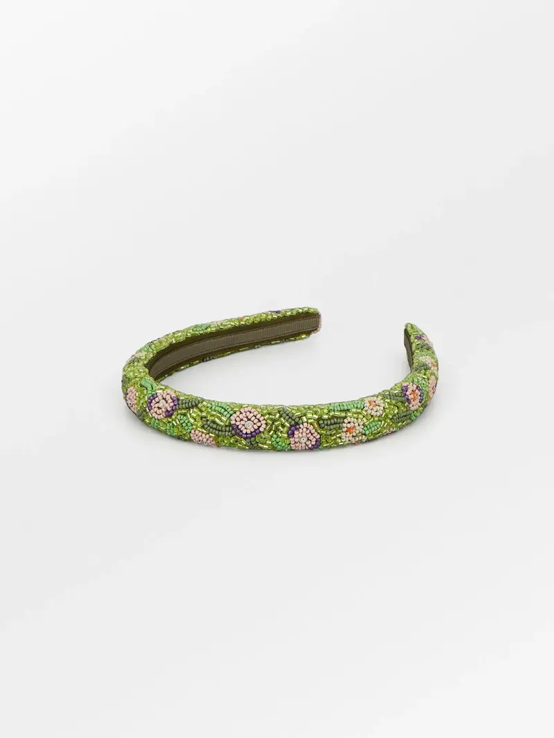 Beck Söndergaard Petulia Slim Beaded Hairbrace Primrose Green