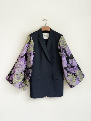 Rebelle Kimono Blazer Black Lila M/L